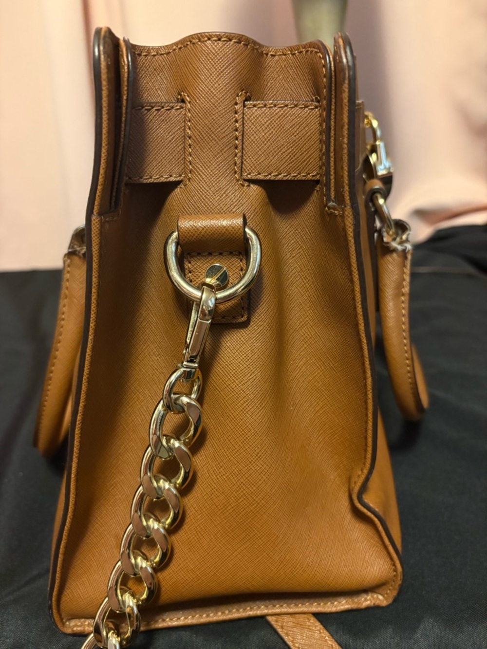Michael Kors Caramel Brown Leather Satchel with Gold Hardware - Picture 9 of 11
